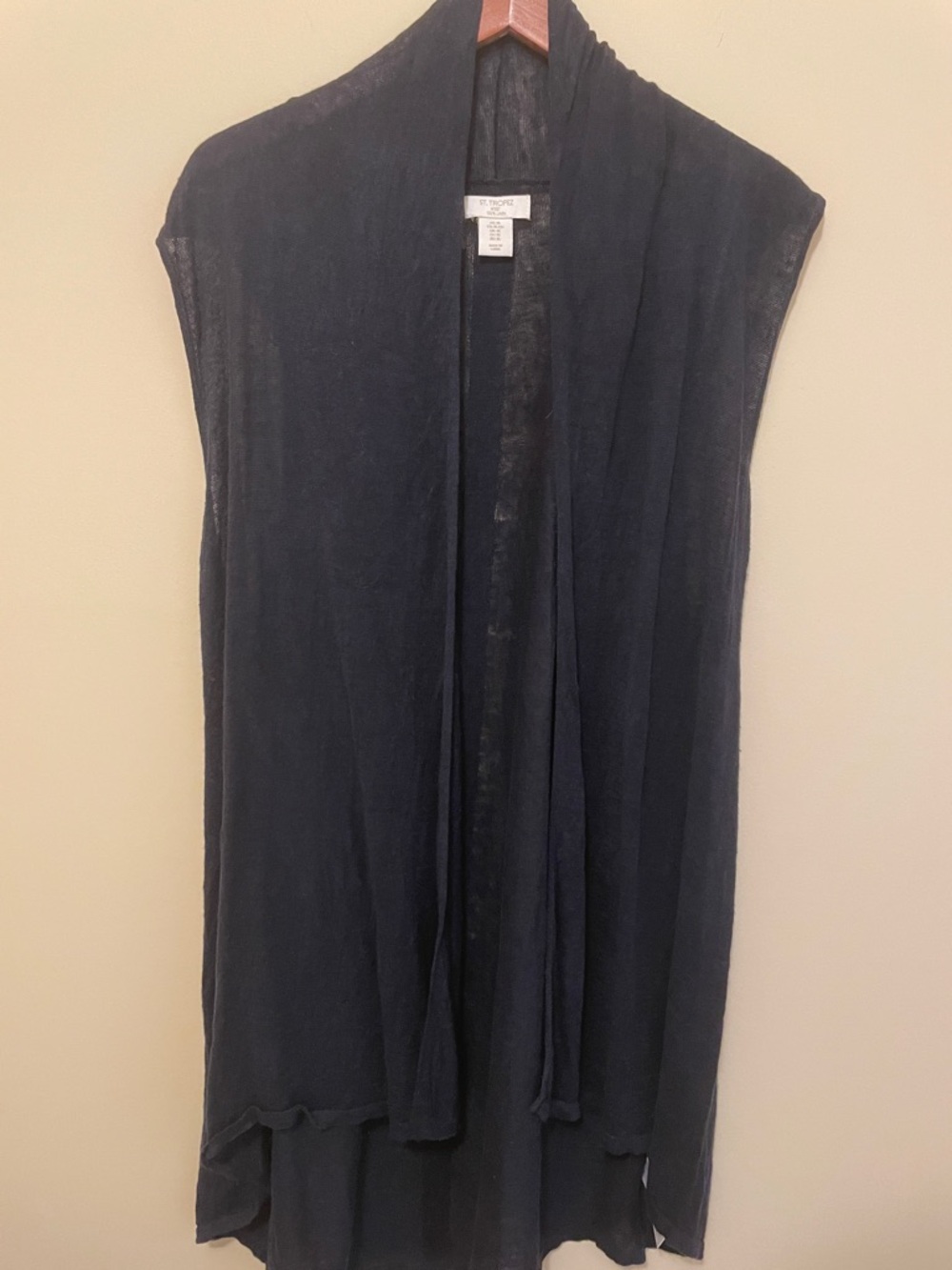 ⭐️2 For $10⭐️St. Tropez Linen Open-Front Vest in Navy
